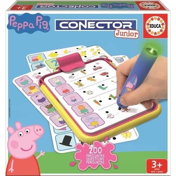 Peppa Pig Conector Junior elektroniskt utbildningsspel - EDUCA - Mer än 200 frågor - Blandat - Gul