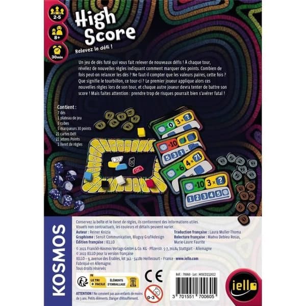 Tärningsspel med höga poäng - IELLO - Från 8 år - Mindre än 30 min - 2 till 5 spelare
