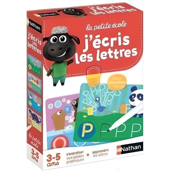 Pedagogiskt spel - NATHAN - La Petite Ecole - Jag skriver bokstäverna - Progressivt lärande - Raderbart