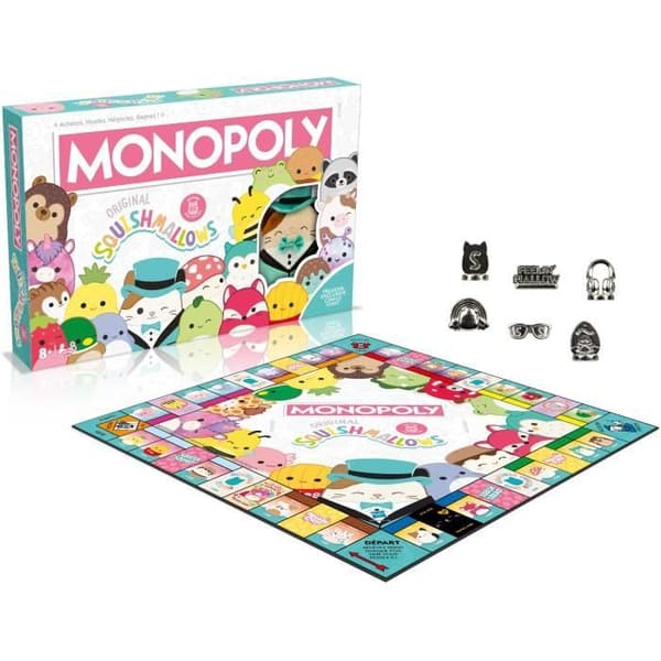 Monopolygame Squishmallows - Sällskapsspel - WINNING MOVES - Monopol med Squishmallows-gosedjuren.