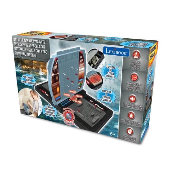 LEXIBOOK - Electronic Battleship - Talking and Light Effects - 2 spelare (FR/DE/IT/NL)