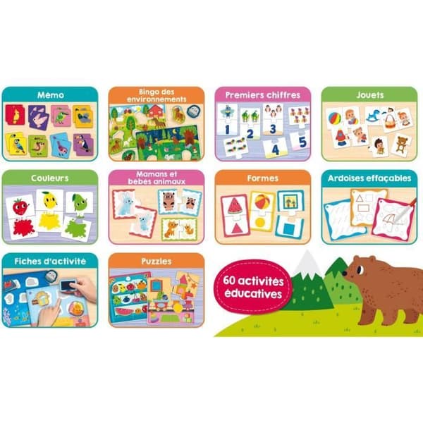 Utbildningsspel - LISCIANI - Carotina Baby - 60 aktiviteter - Minne och logik - Upptäck grunderna - Från 2 år