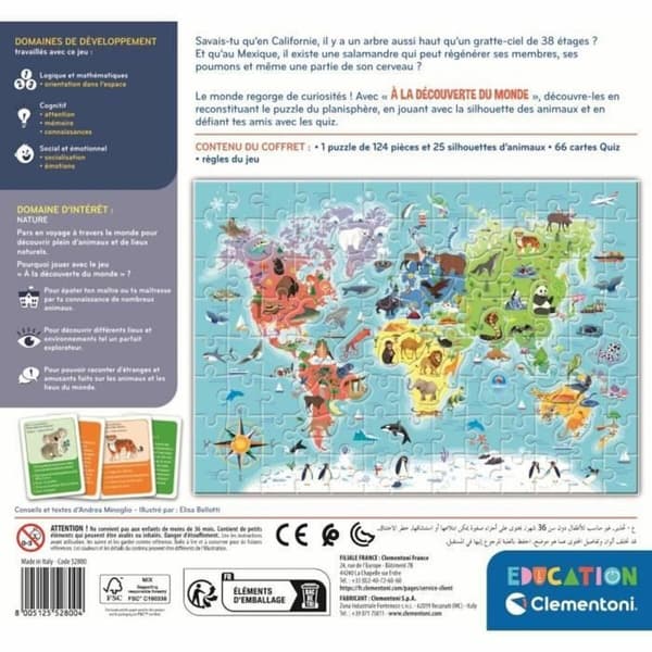 Lærerigt Spil Clementoni À la découverte du monde (FR)