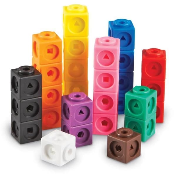 Game of 100 Mathlink Cubes - LÄRRESURSER - Mathlink Cubes - Vit - Barn - 5 år