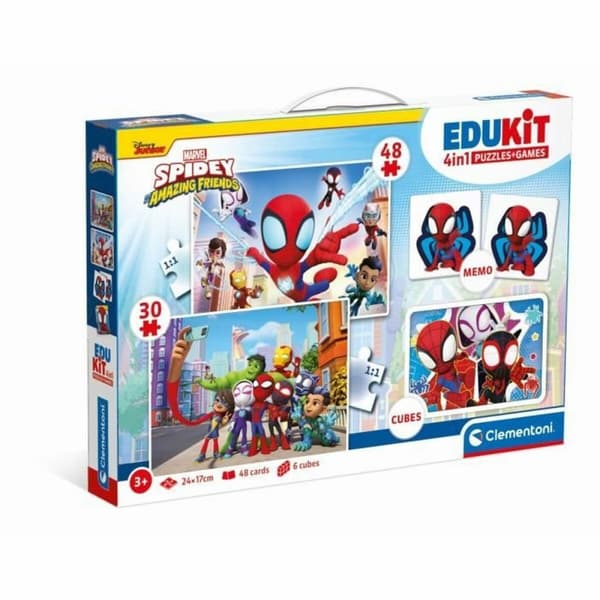 Lærerigt Spil Clementoni Coffret Spidey 4 en 1 (FR)
