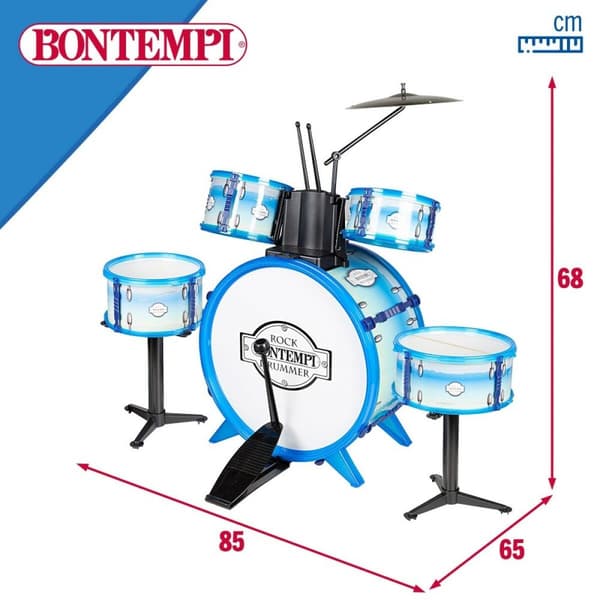 Trumset Bontempi Blå Plast 85 x 68 x 65 cm (9 Delar) (2 antal)