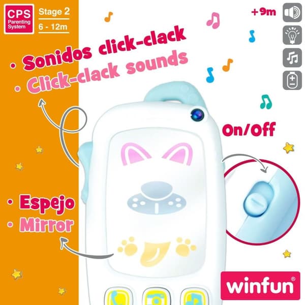 Leksakstelefon Winfun Vit 9 x 15,5 x 3,8 cm (6 antal)