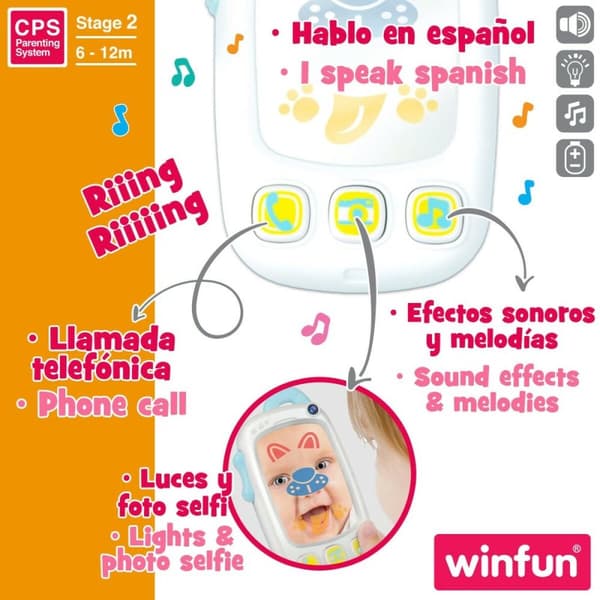 Leksakstelefon Winfun Vit 9 x 15,5 x 3,8 cm (6 antal)
