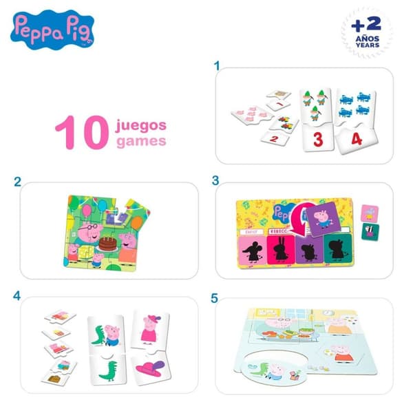 Utbildningsspel Peppa Pig Edu Games Collection 24,5 x 0,2 x 24,5 cm (6 antal) 10-i-1