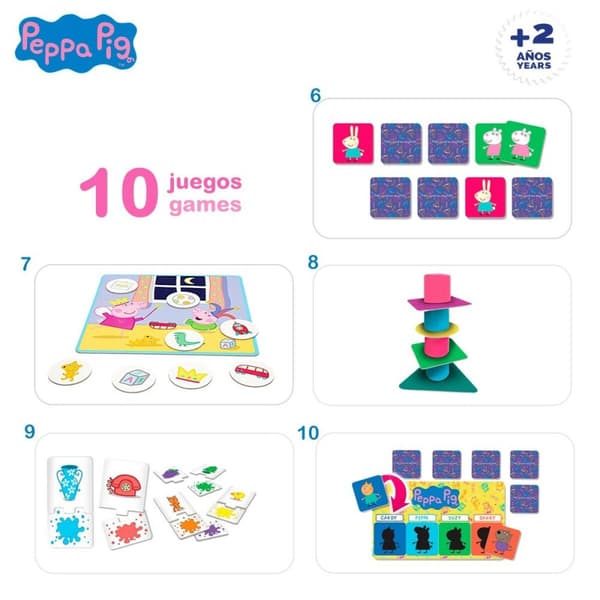 Utbildningsspel Peppa Pig Edu Games Collection 24,5 x 0,2 x 24,5 cm (6 antal) 10-i-1