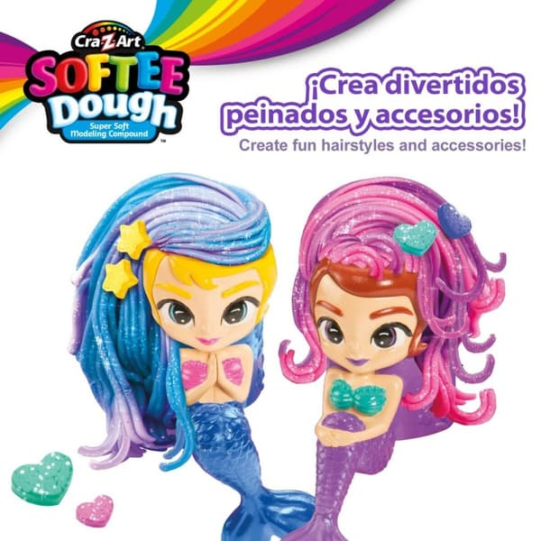 Modelleringsleirespill Cra-Z-Art Softee Dough Hår sirenas (4 enheter)
