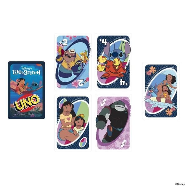 Mattel Games - Disney UNO Lilo and Stitch - Kortspel för barn och familj JCC10