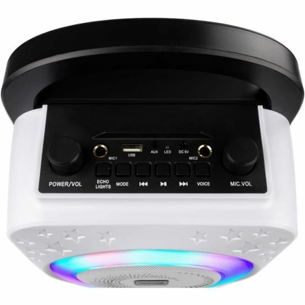 Bluetooth-kaiutin karaokemikrofonilla RockJam Disco Light RJPS150-BK