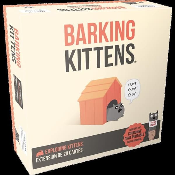 Spelutvidgning - Exploding Kittens - Barking Kittens - 20 kort - 1 Krona - 7 år och uppåt