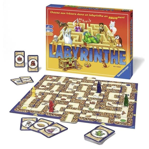 Labyrint - Ravensburger - Familjebrädspel - Skattjakt i en rörlig labyrint - Från 7 år