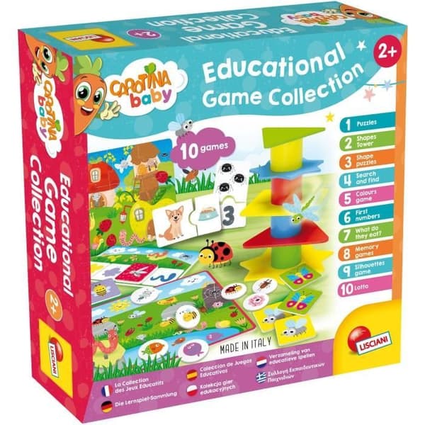 Samling av 10 utbildningsspel - CAROTINA BABY - Balanspel, Utvecklande pussel