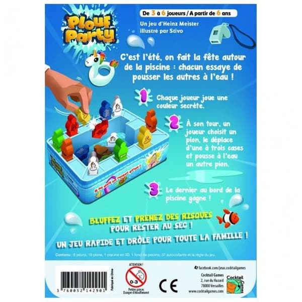 Plouf Party - ASMODEE - Brädspel - Från 6 år - 3 till 6 spelare - 15 minuter