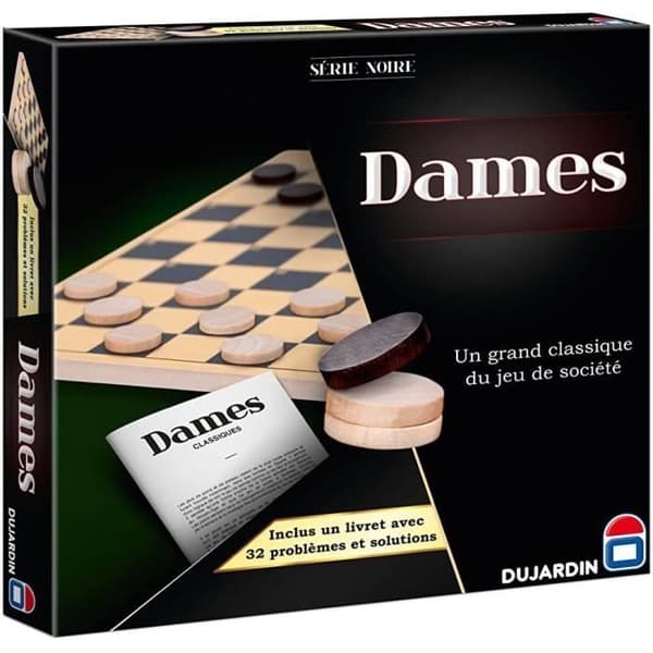 BLACK SERIES CHECKERS BOARD - Brädspel - DUJARDIN - Spela Dam på ett klassiskt bräde för spännande spel!