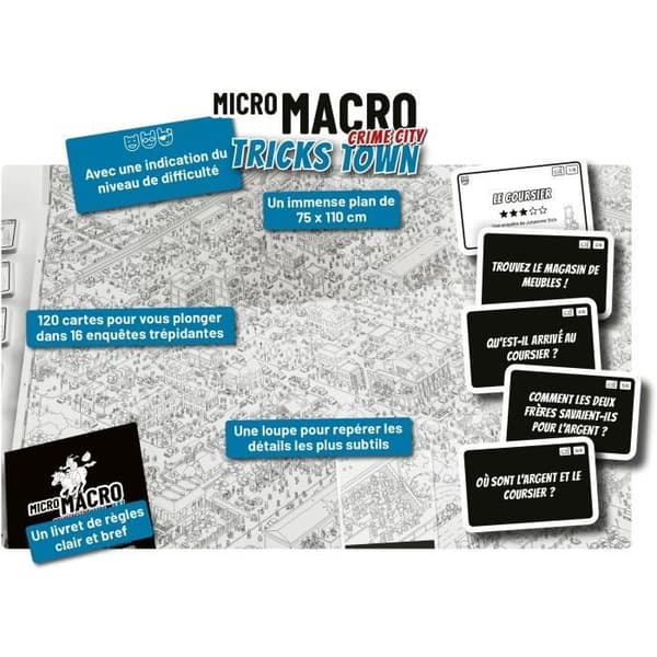 Brädspel - BLACKROCK - MicroMacro - Crime City - Tricks Town - 16 utredningar