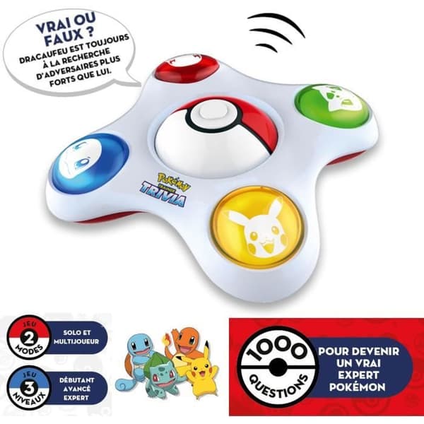 Bandai - Pokémon - Trainer Quiz - 100 % Pokémon kunskapsquiz - Interaktivt elektroniskt spel - talar franska