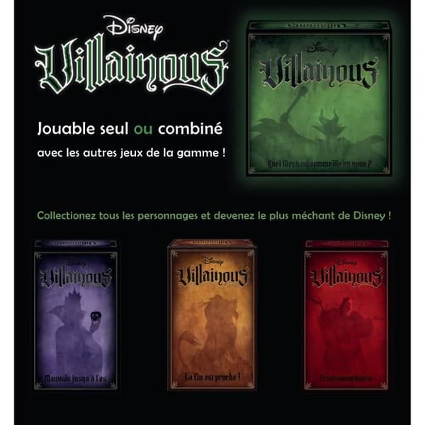 Villainous Disney Family strategispel, uppslukande och djävulskt, 2 till 6 spelare, från 10 år och uppåt, Ravensburger