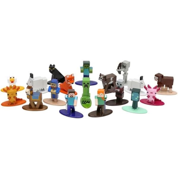 Minecraft Caves&amp;Cliffs Zestaw 18 metalliska figurer Nano Metalfigs