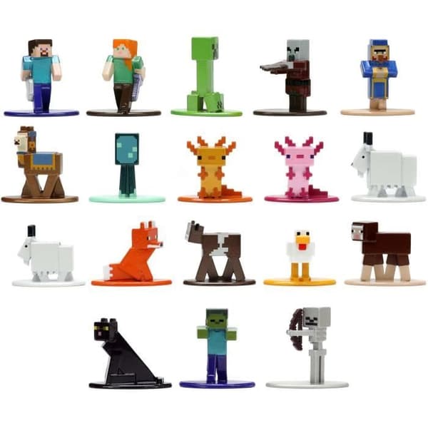 Minecraft Caves&amp;Cliffs Zestaw 18 metalliska figurer Nano Metalfigs