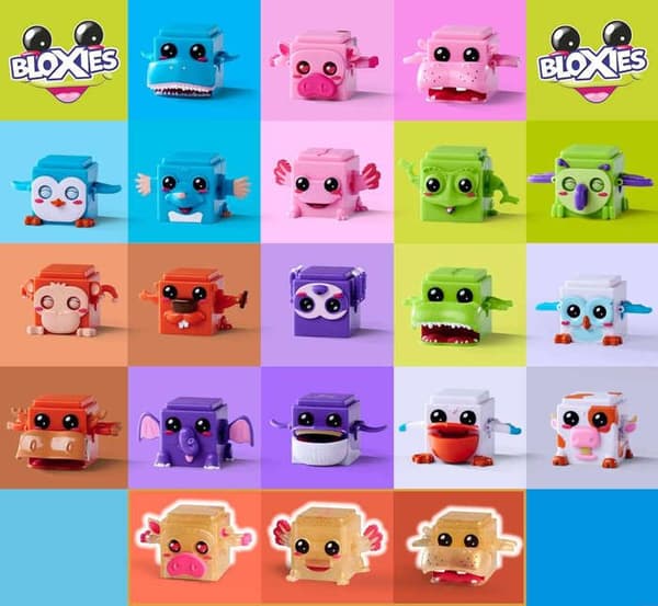 Bloxies 4-pack djurfigurer med rörliga delar Serie 1