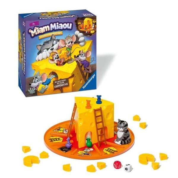 Brädspel - Ravensburger - Miam Miaou - Ostloppet - Barn 3 år - 2 till 4 spelare