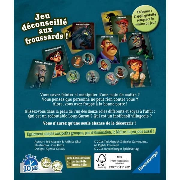 Werewolf for a Night - Ravensburger - Festspel för barn och vuxna - Rollspel - 3 till 10 spelare från 9 år