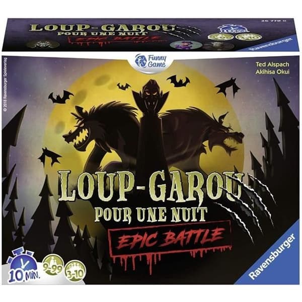 Loup-Garou pour une Nuit - Epic Battle - Ravensburger - Festspel för barn och vuxna - Rollspel - 3 till 10 spelare från 9 år