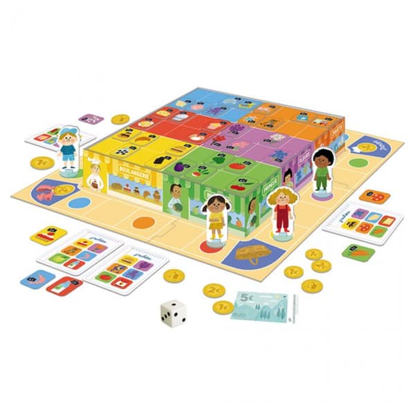 Brädspel - NATHAN - Jag köper - Racingspel med 6 butiker, 15 att spendera