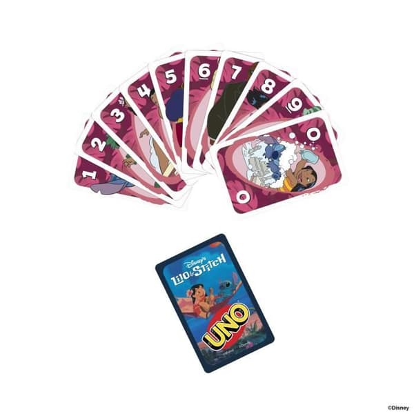 Mattel Games - Disney UNO Lilo och Stitch - Kortspel för barn och familj JCC10