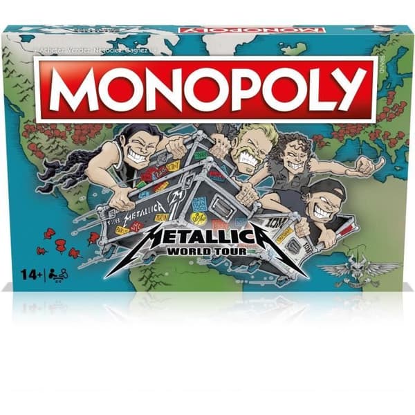 Brädspel - WINNING MOVES - Monopol Metallica - Följ med bandet på en världsturné