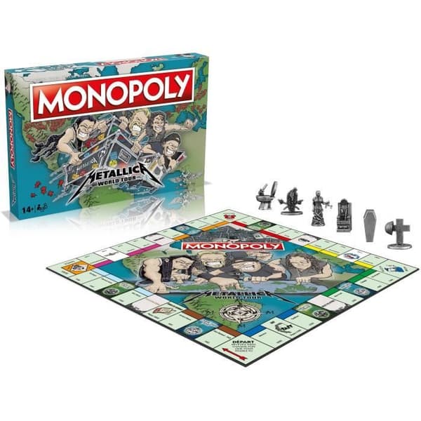 Brädspel - WINNING MOVES - Monopol Metallica - Följ med bandet på en världsturné