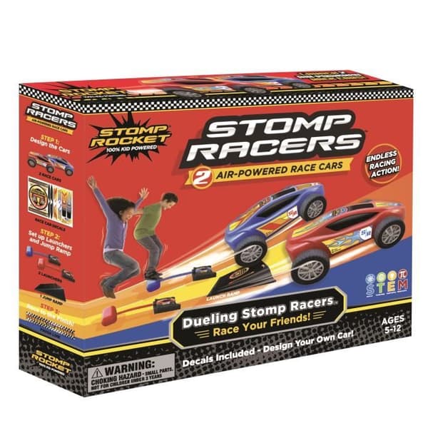Stomp Rocket - STOMPROCKET - Duell Stomp Racer - Barn - 7 år - Röd och Blå - Inomhus