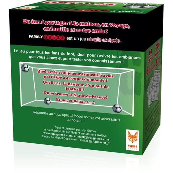 TOPI GAMES Family Quizz Foot - Brädspel