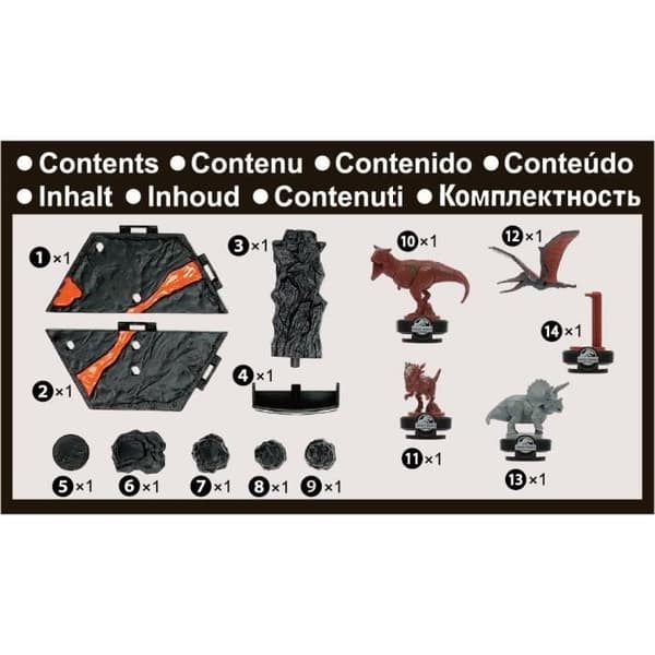 Balansspel - EPOCH-SPEL - Jurassic World Volcano Quake - Dinosaurier på plattformen, sist på plats vinner!