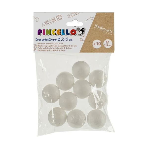 Käsityömateriaalit Pincello DIAM 2.5 CM Pallot polystyreeni Ø 2,5 cm Valkoinen 12 osaa