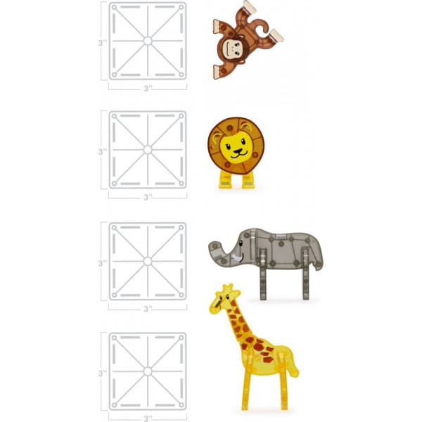 MAGNA-TILES Safari Animals - magneettirakennussarja, 25 osaa