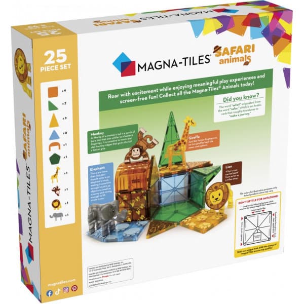 MAGNA-TILES Safari Animals - magneettirakennussarja, 25 osaa