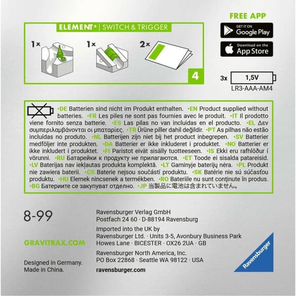 Vetenskapsspel Ravensburger Gravitrax Power Switch & Trigger elements