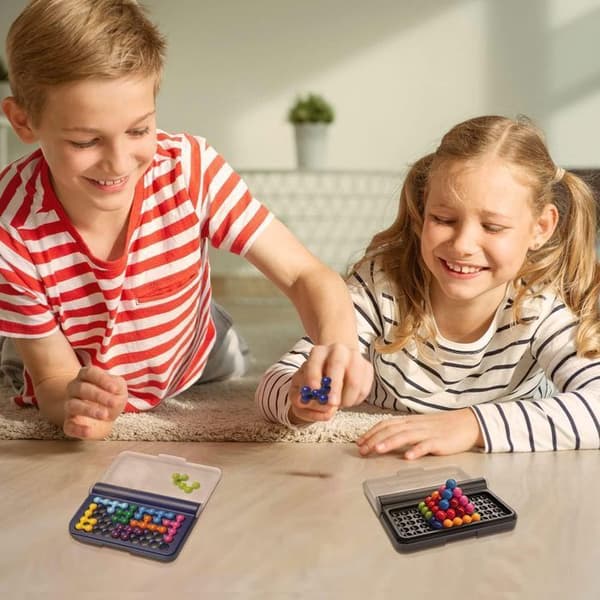 IQ Puzzler Pro + IQ Fit - Brädspel för barn 6 år - Pussel för barn 6 år - Brädspel för barn - 240 utmaningar - Resespel