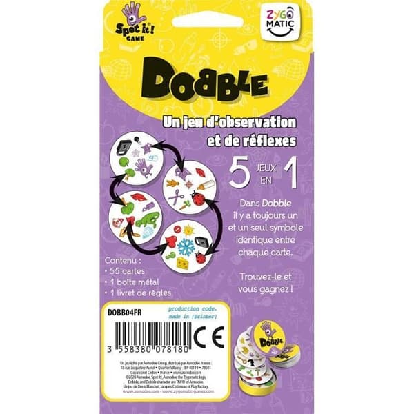 Zygomatic - Dobble: Classic - 2021 Edition - Brädspel - Från 6 år - 2 till 8 spelare - 15 minuter