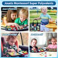 Miniatyrbild 4 av 5: Busy Board Montessori Toy - Aktivitets- och utvecklingsleksaker för barn - Blå,P4- Montessorispel Lär dig finmotorik