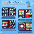 Miniatyrbild 2 av 5: Busy Board Montessori Toy - Aktivitets- och utvecklingsleksaker för barn - Blå,P4- Montessorispel Lär dig finmotorik