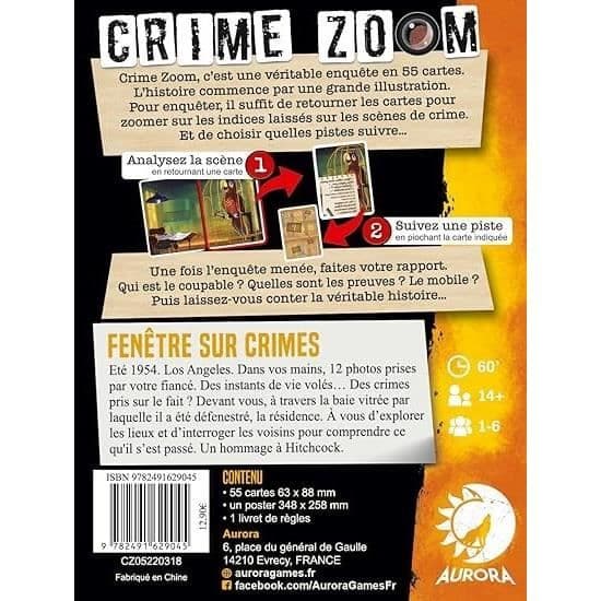 Aurora Strategy Game Crime Zoom Window on Crime - 9782491629045