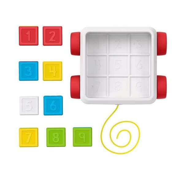 Tidig inlärningsleksak - FISHER PRICE - Mina vagnkuber att dra - 9 färgade kuber - från 6 månader