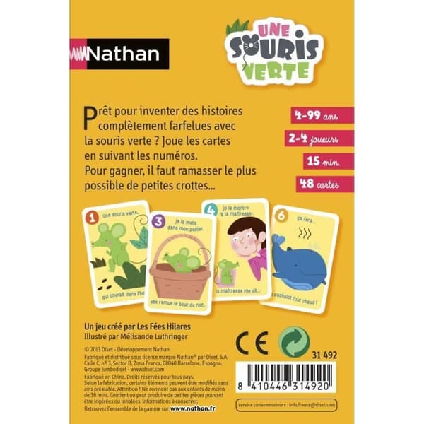 Kortspel - NATHAN - En grön mus - 4 år gammal - Nathan brädspel