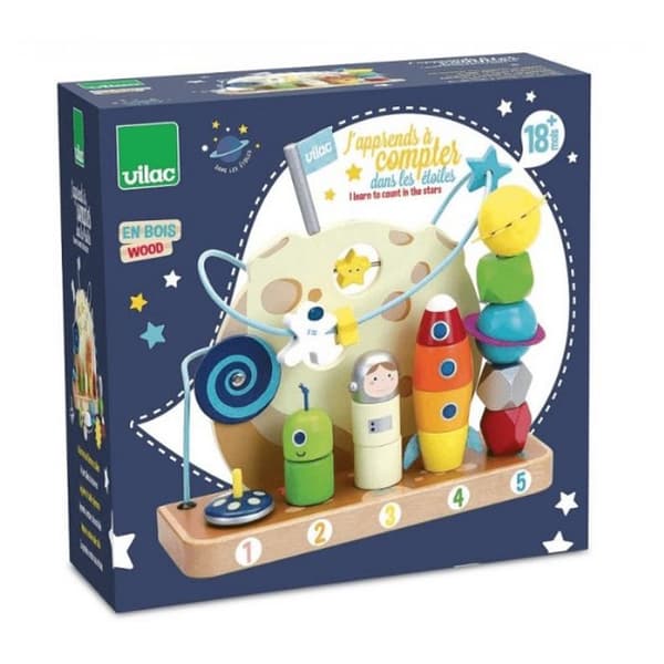 VILAC - Early learning game: Jag lär mig att räkna i stjärnorna - i trä